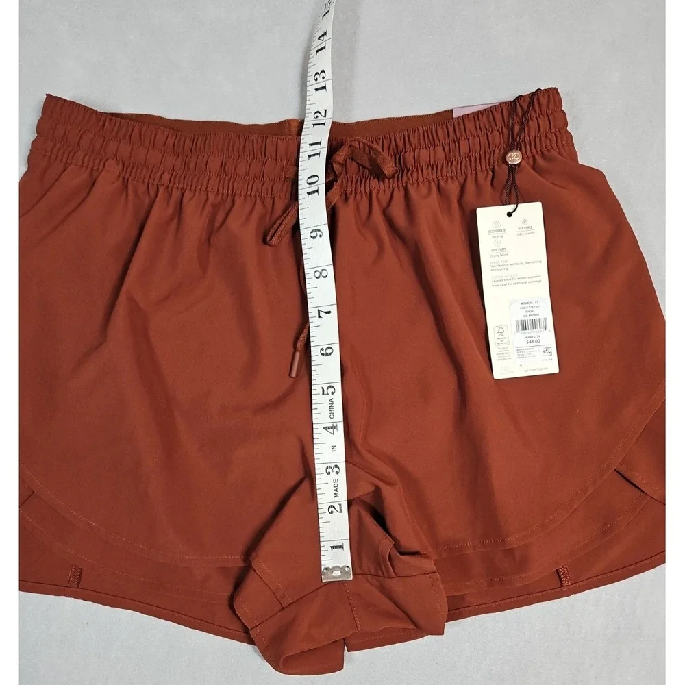 Calia‎ Womens Red Brown Step Up Athletic Shorts Size XS NWT